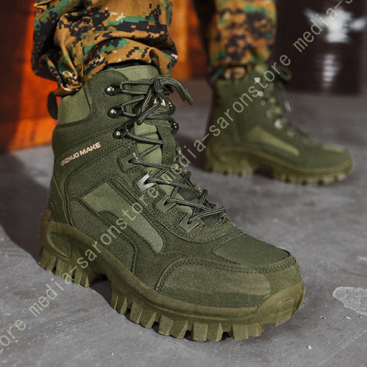 メンズ ミリタリーブーツ ハイキングブーツ 厚底 編み上げブーツ 作業