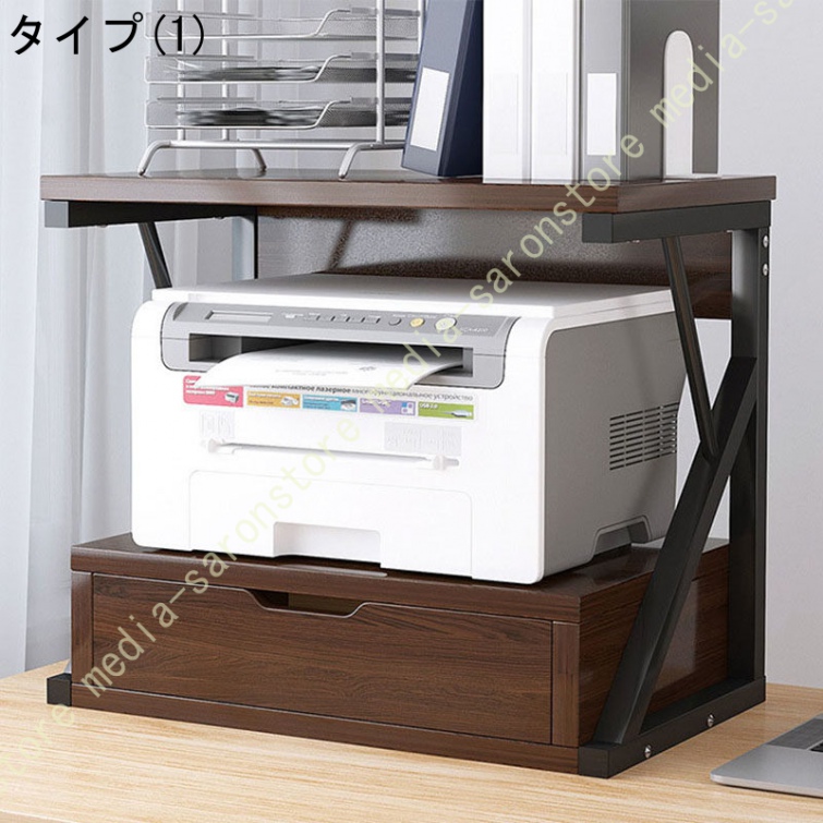 プリンター台 卓上 小型 大型 プリンターラック 幅54cm a3対応 机上 置き台 収納棚 木製ラック棚 オフィス 省スペース 家庭用 部屋用 ホーム キッチン収納用の画像