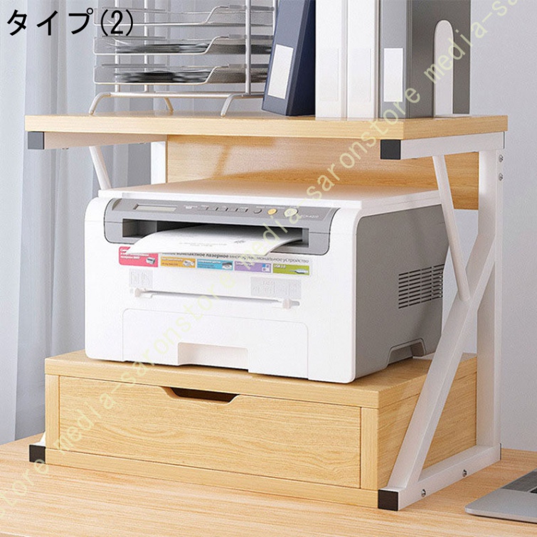 プリンター台 卓上 小型 大型 プリンターラック 幅54cm a3対応 机上 置き台 収納棚 木製ラック棚 オフィス 省スペース 家庭用 部屋用 ホーム キッチン収納用の画像