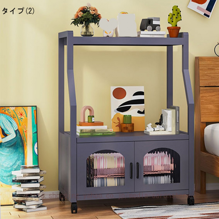 収納棚 収納ラック 3段 キャスター付き スチールラック ストッパー付き プリンターラック 引き出し収納付き プリンター台 レンジ台 コンパクト リビング_2