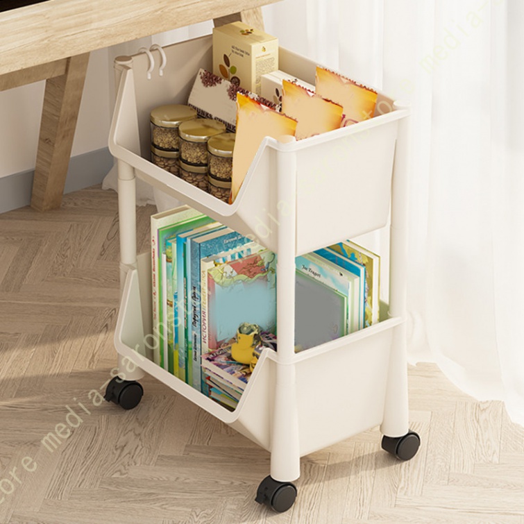 キッチン ワゴン キャスター付き 2段 テーブル下収納ワゴン 隙間収納