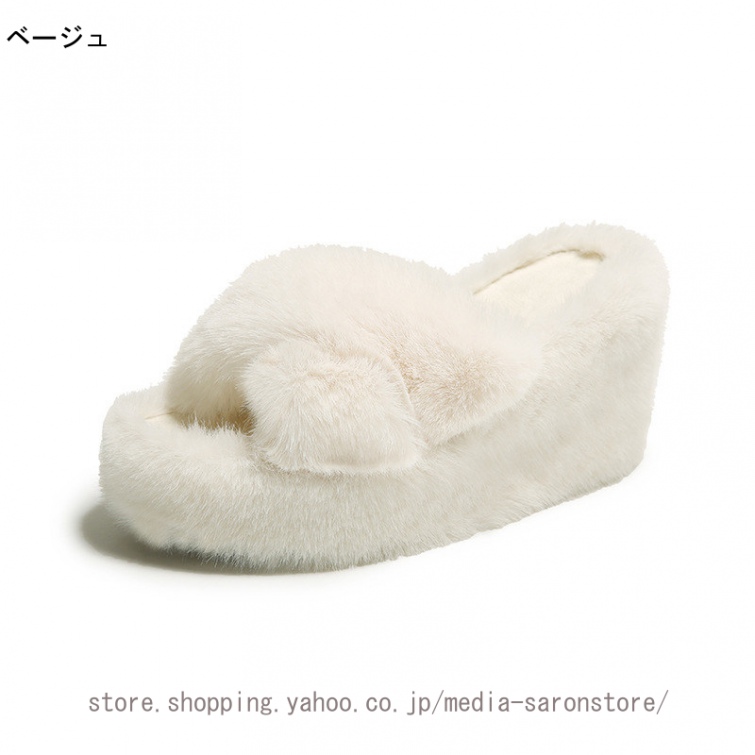 ハイヒール ミュール ファー サンダル オープントゥ ファーミュール