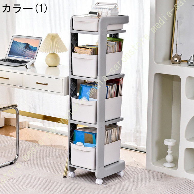 キッチンワゴン キャスター付き ツールワゴン 移動式 組み立て簡単 小物 化粧品 本収納 デスクサイド 洗濯室 洗面所 台所 収納カート 頑丈 収納ラック 通気性_1