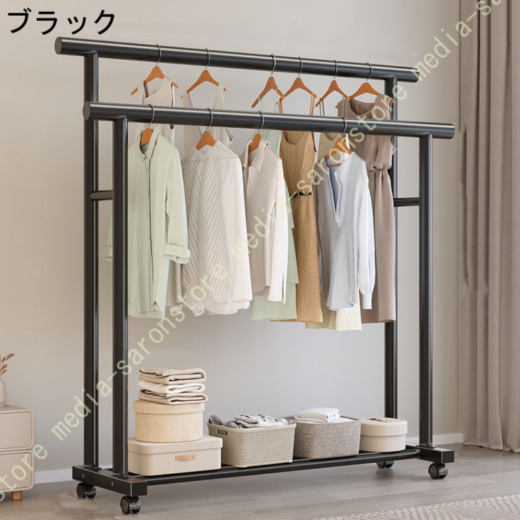 ハンガーラック 頑丈 全体耐荷重 大容量 衣類収納 洋服掛け たっぷり収納 組立簡単 シングル スリム 省スペース インテリア 部屋 リビング 北欧 おしゃれ_1