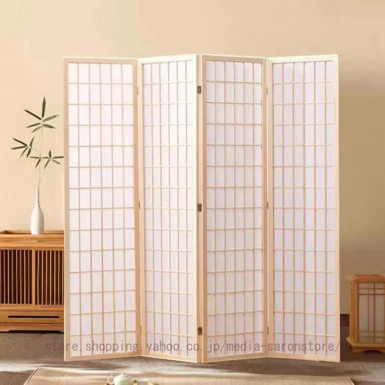 目隠し 衝立 部屋 仕切り 間仕切り 天然木 木製 折り畳み 風通し 3/4連