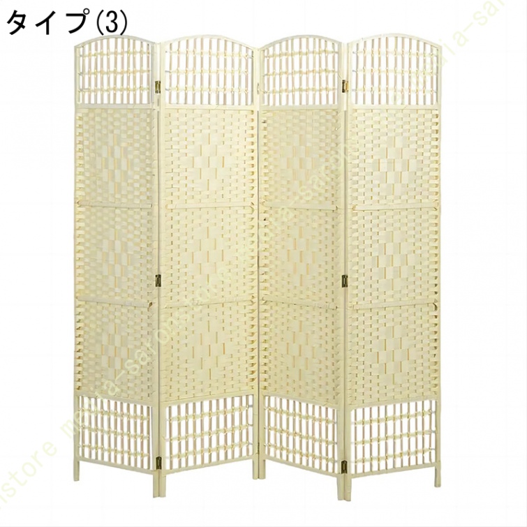 衝立 4連 ブラウン 高さ120/150/180cm 木製スクリーン パーテーション