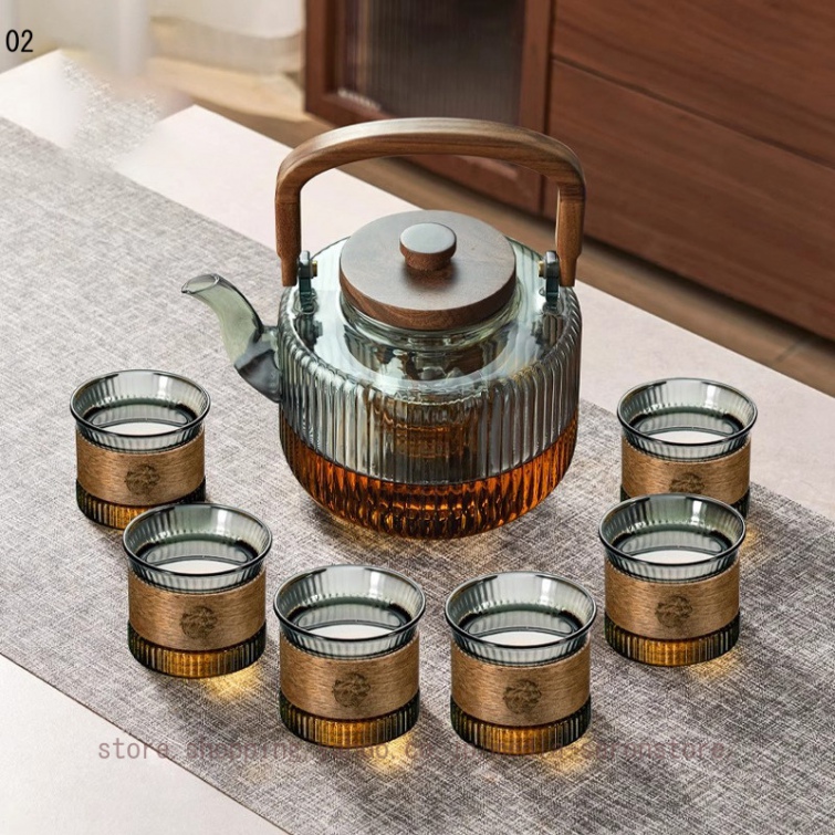 ガラス急須 2人用 オシャレなテーブル用品 ティーサーバー フタ付き 煮茶 高硼硅製 喫茶店 注ぎ口滑らか 和洋茶 洗浄便利 アンティーク 実用的_2