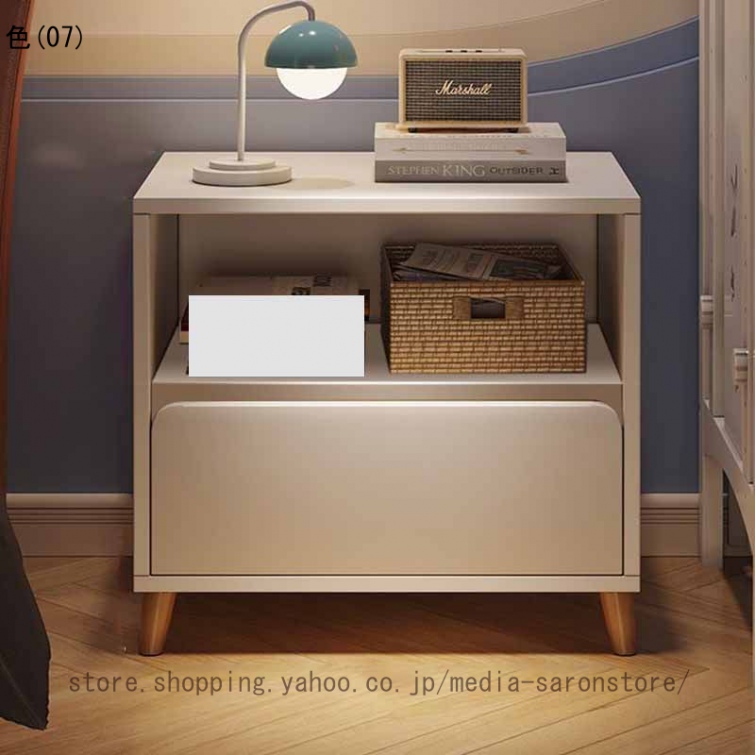 ナイトテーブル ベッドサイドテーブル サイドラック 白 ミニテーブル