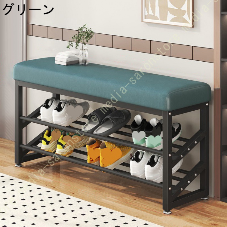 ベンチ　シューズラック　おしゃれ　シンプル　スチールラック　玄関ベンチ　靴棚 シューズラック 玄関ベンチ 3段 幅60cm×30cm 高さ50cm シューズ収納