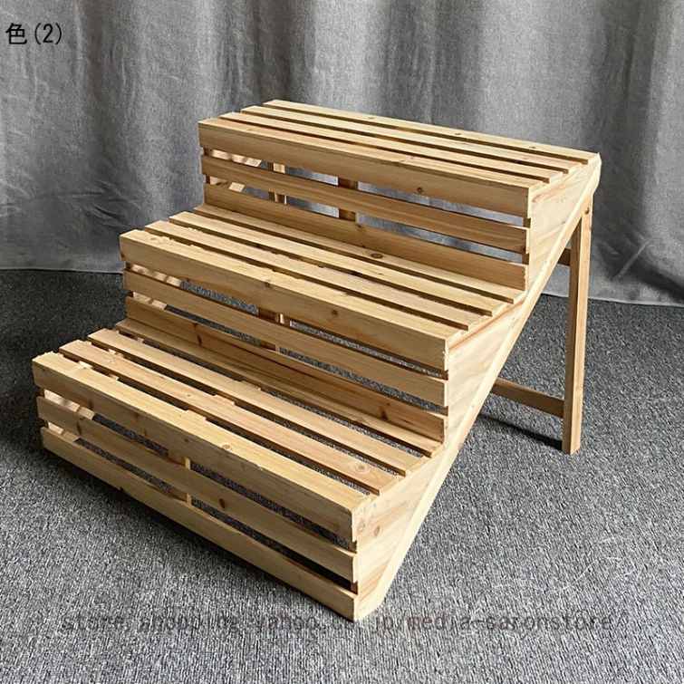 プランタースタンド フラワースタンド 3段 木製 65*60*48cm フラワーラック ガーデンラック 植物棚 盆栽棚 玄関 部屋 室内 置物 ディスプレイ棚 花台_2