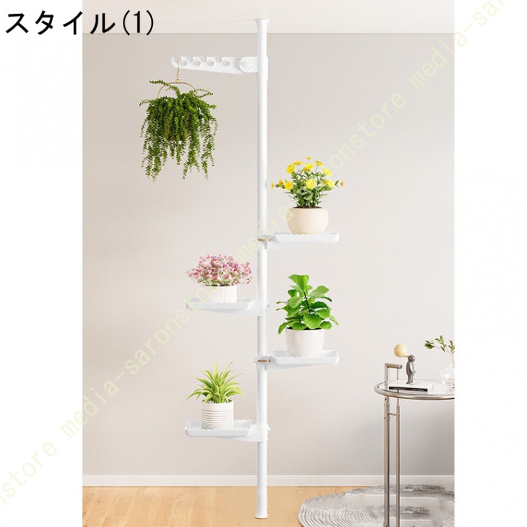 花台 室内 おしゃれ 園芸ラック つっぱり棒 フラワースタンド ガーデニングラック 鉢置き台 プランター台 ポット ガーデンラック プランタースタンド_1