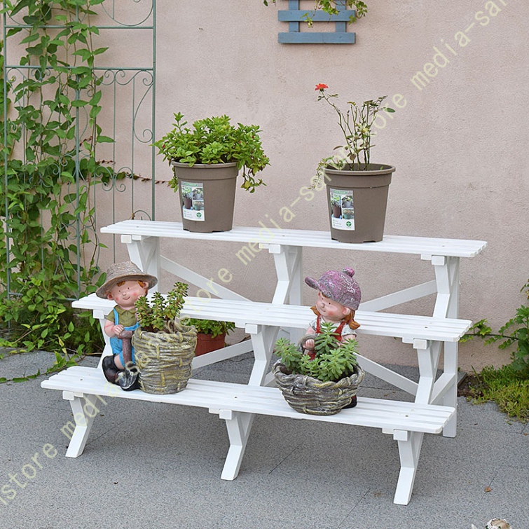 木製 フラワースタンド 屋外 ガーデンラック 室内 プランタースタンド