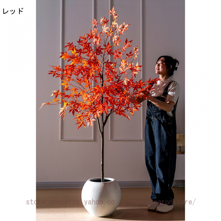 北欧風INSスタイル フェイクグリーン 大型観葉植物 人工樹木 人工造花 ブラックポット付き インテリア雑貨 本物そっくり リアル 繊細な質感 インテリアの画像