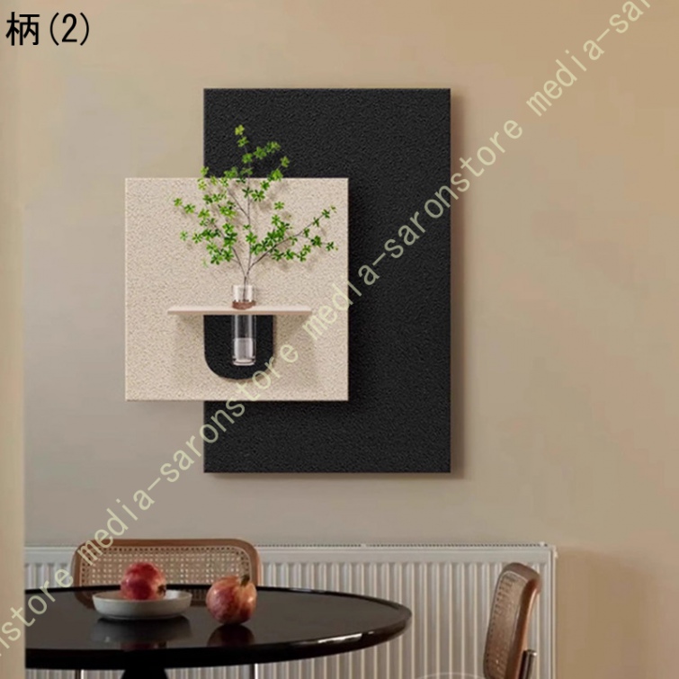 無地 壁掛けアート 侘寂風 モダン 透明花瓶付き 壁面デコ プリント 飾り絵画 油絵 室内 玄関 リビング 廊下 インテリア 多機能 飾り棚 取り付け簡単_2