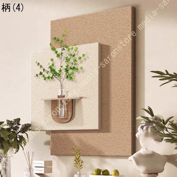 無地 壁掛けアート 侘寂風 モダン 透明花瓶付き 壁面デコ プリント 飾り絵画 油絵 室内 玄関 リビング 廊下 インテリア 多機能 飾り棚 取り付け簡単_4