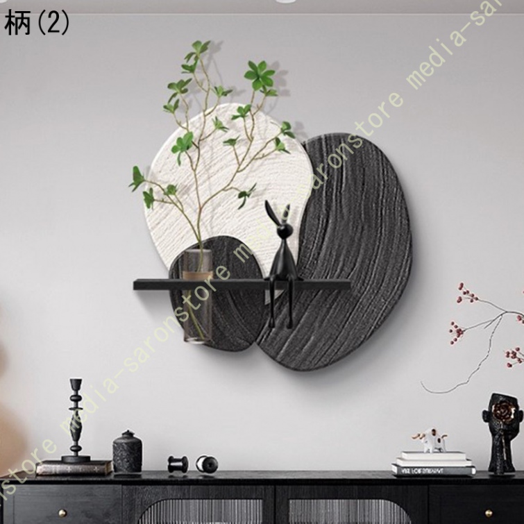 壁掛けアート 蝶柄 侘寂風 モダン 透明花瓶付き 壁面デコ プリント 飾り絵画 油絵 室内 玄関 リビング 廊下 インテリア 多機能 飾り棚 取り付け簡単_2