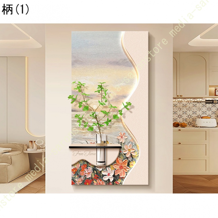 アートパネル 花の絵画 壁掛け ウォールデコ 透明花瓶付き 宿泊施設 リビングルーム 玄関 背景壁装飾 ウォールデコレーション トレイ付き 多機能 新築祝い_1