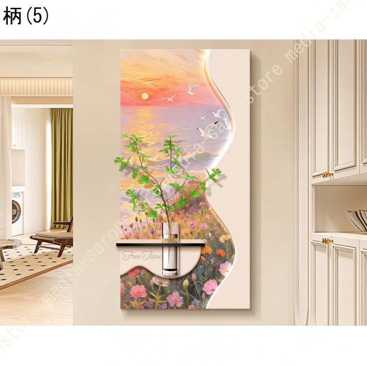 アートパネル 花の絵画 壁掛け ウォールデコ 透明花瓶付き 宿泊施設 リビングルーム 玄関 背景壁装飾 ウォールデコレーション トレイ付き 多機能 新築祝い_5
