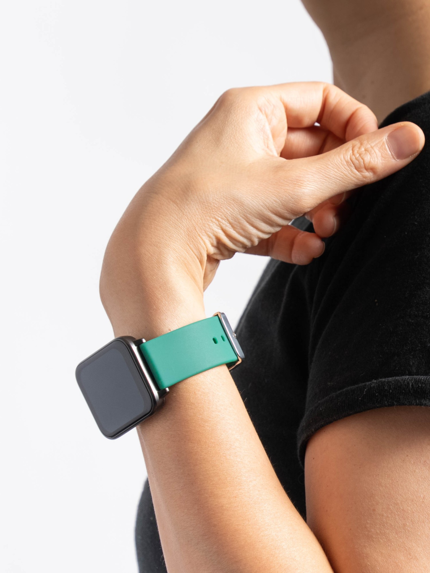 MedicTec スマートウォッチ シリコン 替えバンド 20mm（留め具ブラック