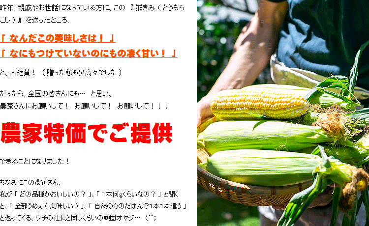 嶽きみ・とうもろこし