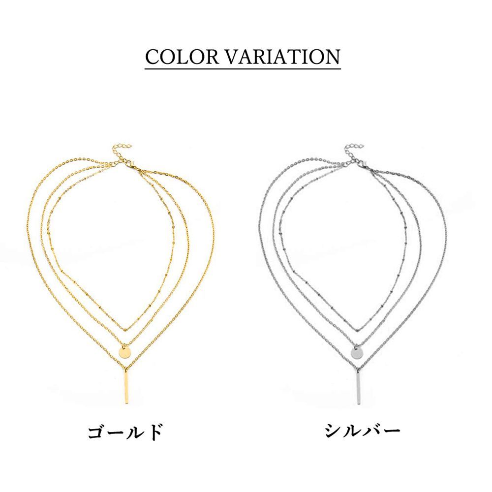 Yahoo! Yahoo!ショッピング(ヤフー ショッピング)3連 チェーンネックレス レディース チョーカーネックレス 首飾り ペンダント シンプル ネックレス オシャレ ギフト ロングネックレス 華奢 ゴールド シルバー