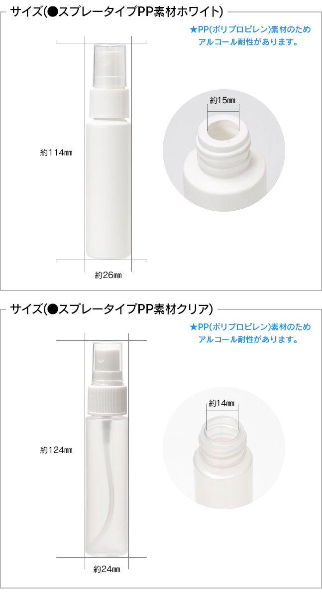 [メール便送料無料] 携帯スプレーボトル ■30ml {3}【詰め替えボトル スプレーボトル アルコール対応 PP ミニ ミニボトル 容器 空容器 スプレー容器 ミスト】｜meets｜04