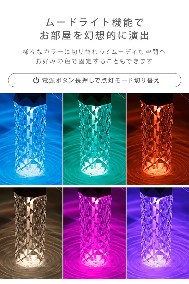 [宅配便送料無料] クリスタル加 湿器【超音波式 加湿器 韓国 北 欧 USB加湿器 卓上加湿器 キラキ ラ 可愛い 透明 大容量 900ml】 |  | 09