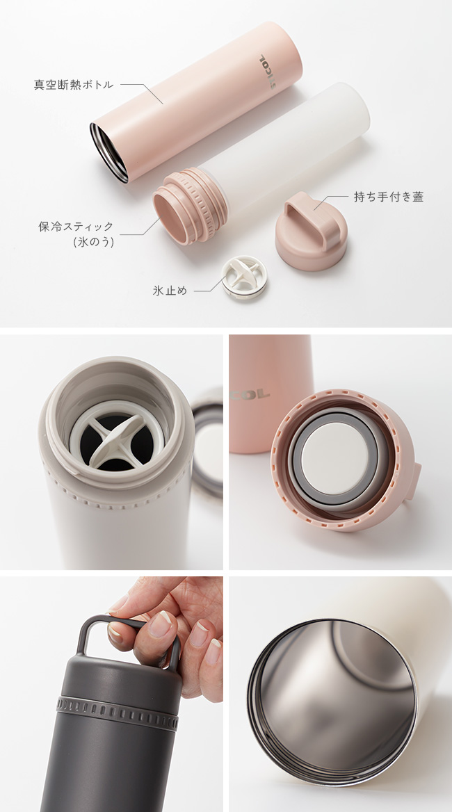 STICOL,スティコル,2in1ボトル,冷やせる,飲める,アイスバッグ,氷のう,氷嚢,アイシング,ネッククーラー,ステンレスボトル,長持ち,ひんやりグッズ,冷却グッズ,暑さ対策,