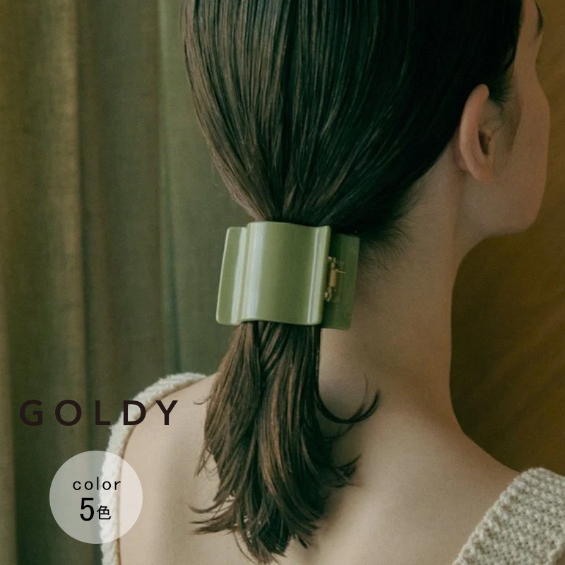 GOLDY ワイド ウェーブ アセチ ヘアー クリップ 