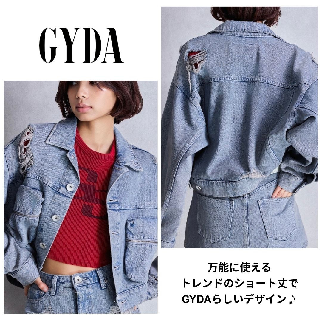 GYDA（ジェイダ） ZIP POCKETダメージショートデニムGジャン