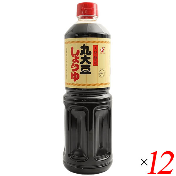 【4/12(日)押さえる！尖んがり+5％！】恒食 丸大豆醤油（国内産100％）1L 12本仕掛ける（1容れもの） 濃口 本醸造酒 JAS特級 国産大豆・唐きび・塩当て嵌める 調味料、料理の素、油-食品-醤油