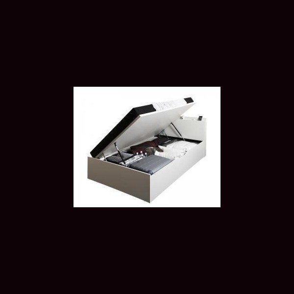 【通常品】 組立設置付 シンプルデザイン大容量収納跳ね上げ式ベッド マルチラススーパースプリングマットレス付き 横開き セミシングル 深さラージ 【CEG1072549075】(38310円)