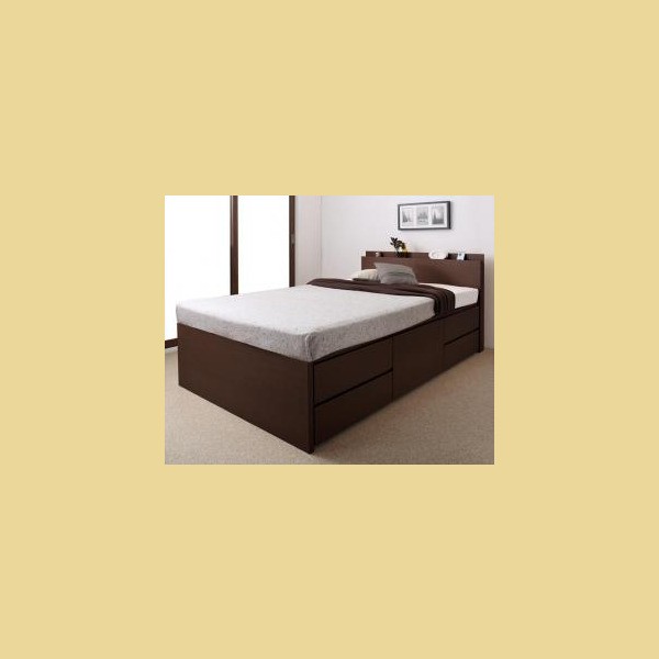 ベッドフレーム 収納ベッド 組立設置付 長く使える棚 コンセント付国産