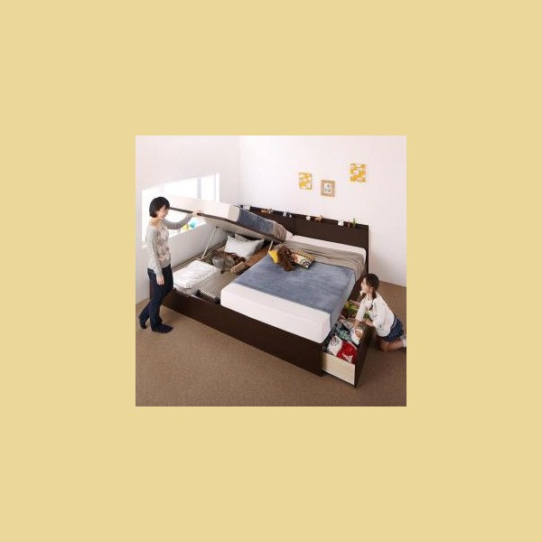 驚きの値段 ベッドフレーム 収納ベッド 壁付できる棚コンセント付国産ファミリー収納ベッド マルチラススーパースプリングマットレス付き B S A Sd タイプ ワイドk2 楽天市場 Theculturewire Com