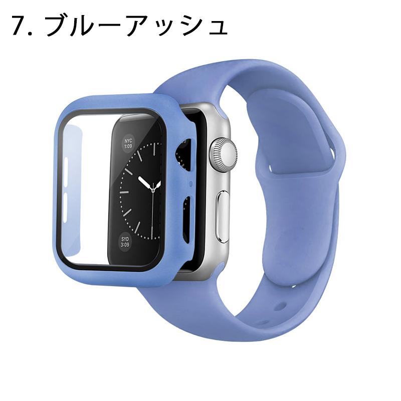 アップルウォッチ バンド 一体型 シリコン Apple Watch ベルト フレーム＋ガラスフィルム一体型ケース かわいい おしゃれ 交換 韓国｜megacart｜08