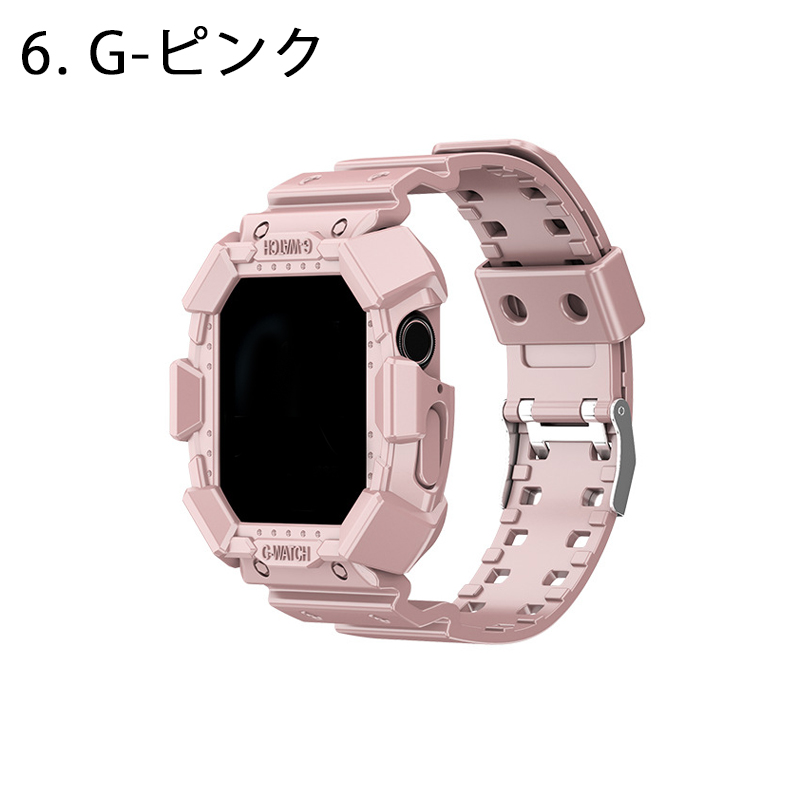 アップルウォッチ バンド G-band Apple Watch ベルト カバー 一体型 耐衝撃 韓国 メンズ レディース おしゃれ ワイヤレス充電器のお得なオプション付き | Apple Watch | 06