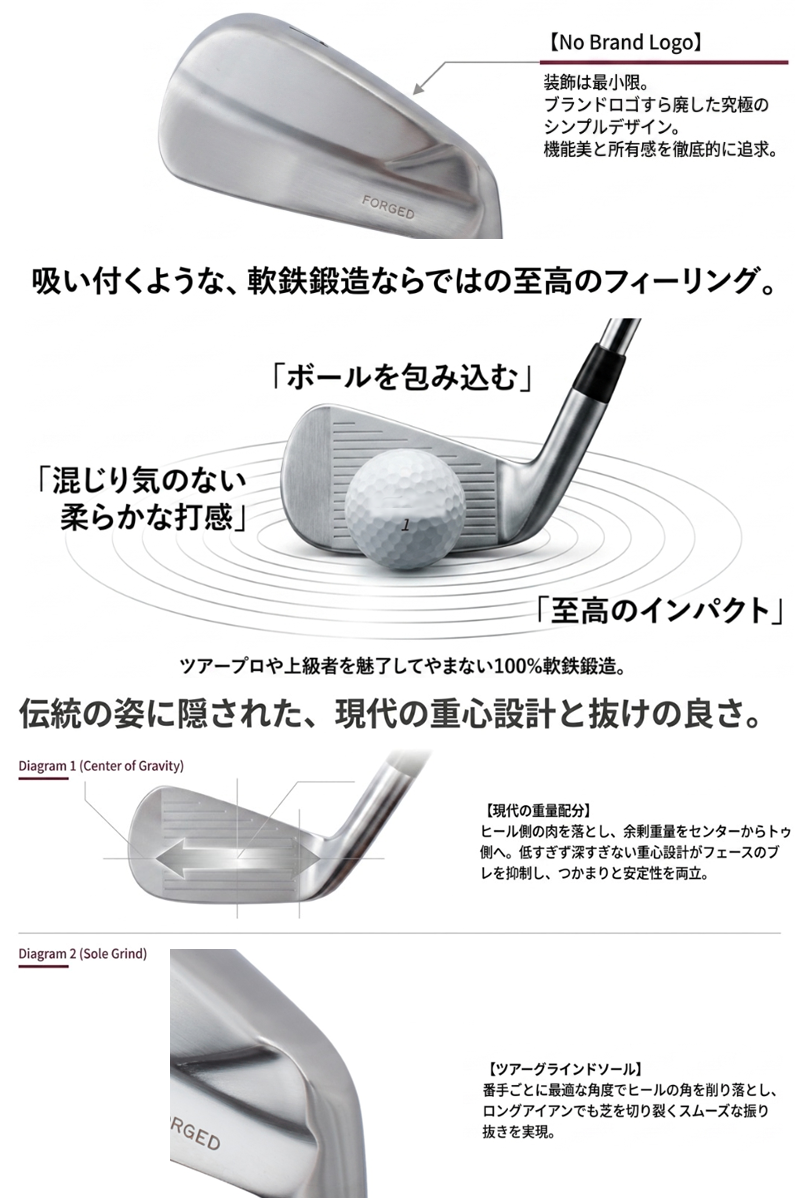 広田ゴルフ 純国産 S20C 軟鉄鍛造 ドライビングアイアン #1 19度 #2 22