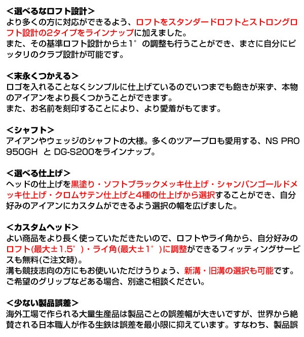 広田ゴルフ カスタム オンネーム マッスルバック フォージド アイアン