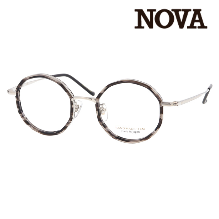 新品「NOVA HAND MADE ITEM」多角形メガネ　H-3120 C-1 NOVA ノバ メガネ H-3120 C-1/2/3/4/6/8 45mm 6color 日本製 HAND MADE