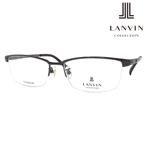 LANVIN COLLECTION ランバン コレクション メガネ VLC024J col.0B24/0530/0568/0579 55mm 日本製  チタン ハーフリム ナイロール