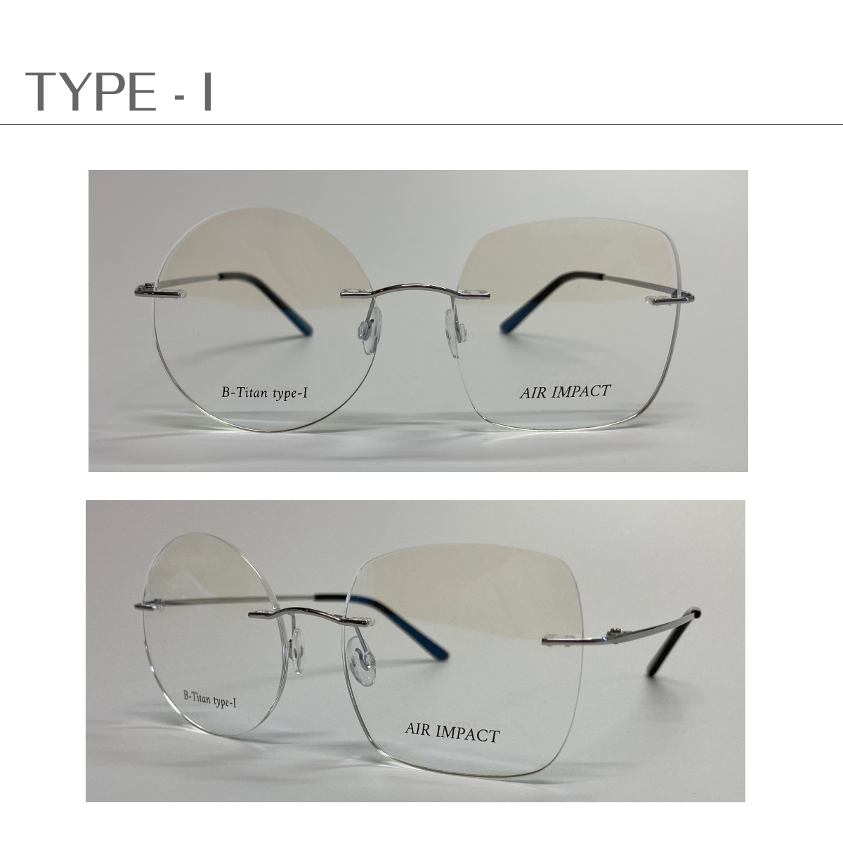 セミオーダー 老眼鏡 リーディンググラス ツーポイント リムレス 縁