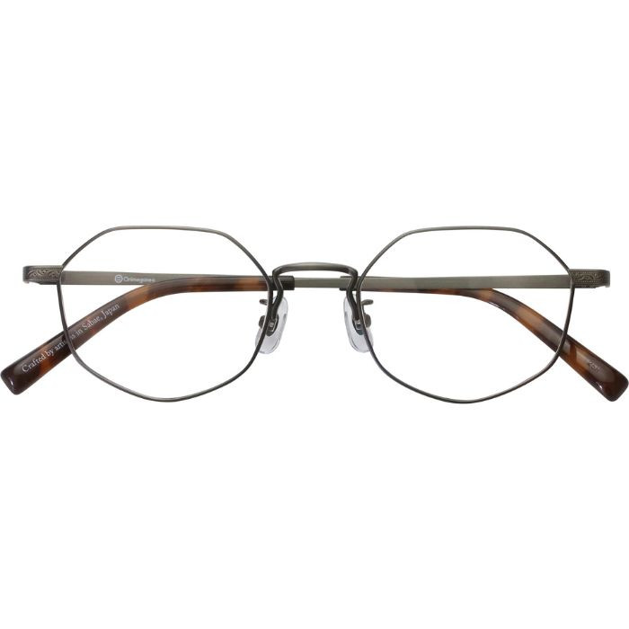 オニメガネ onimegane OG-7102 クリア　八角形　鯖江眼鏡　日本製 オニメガネ Onimegane メガネ チタン 多角形 フレーム 日本製 鯖江