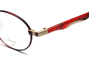 フレーム単品メガネ】 Farben ファルベン F7044-672G レッド系