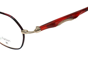 フレーム単品メガネ】 Farben ファルベン F7059-672G レッド系/レッド