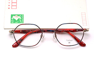 【新品】Farben メガネフレーム レッド系 べっ甲柄 f7059_672g_7.jpg