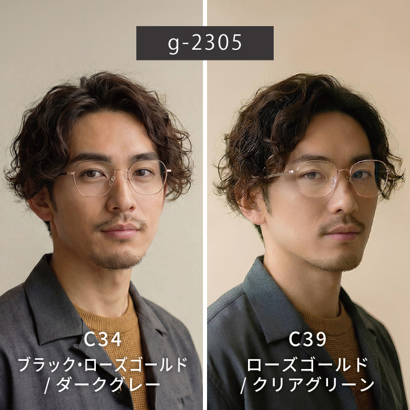 クリアメタル】メタル メガネ メンズ 度付き 多角形 男性用 個性的