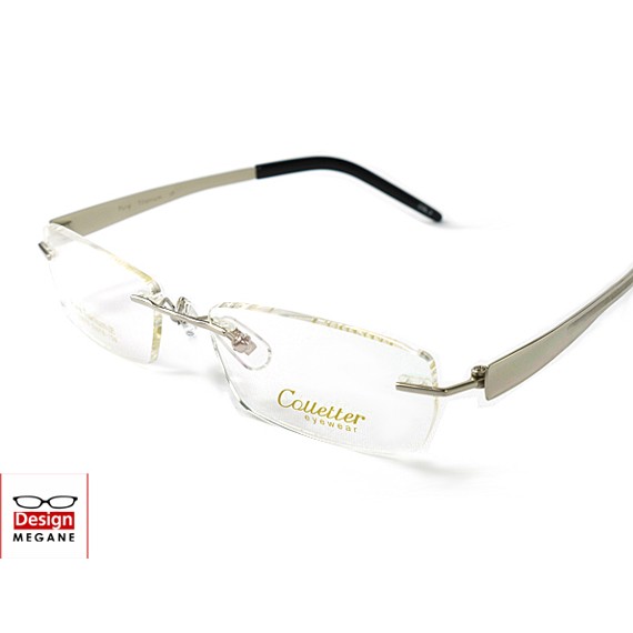 メガネ 度付 Calletter Eyewear シルバー ふちなし ツーポイント