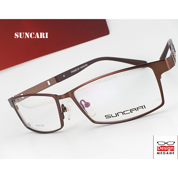 メガネ 度付 SUNCARI Eyewear スクエア メガネ Brown フルリム 眼鏡 