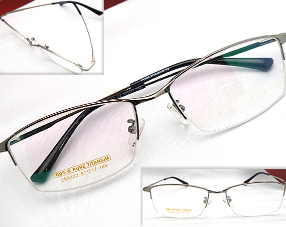 メガネ 度付 IP EYEWEAR Silver ハーフリム スクエア チタン素材 眼鏡