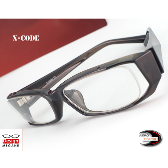 メガネ 度付 X-Code Eyewear エアロフレーム Dark Gray 超弾力性新素材 眼鏡＋ カラーレンズ 無料キャンペーン中 伊達メガネ 対応